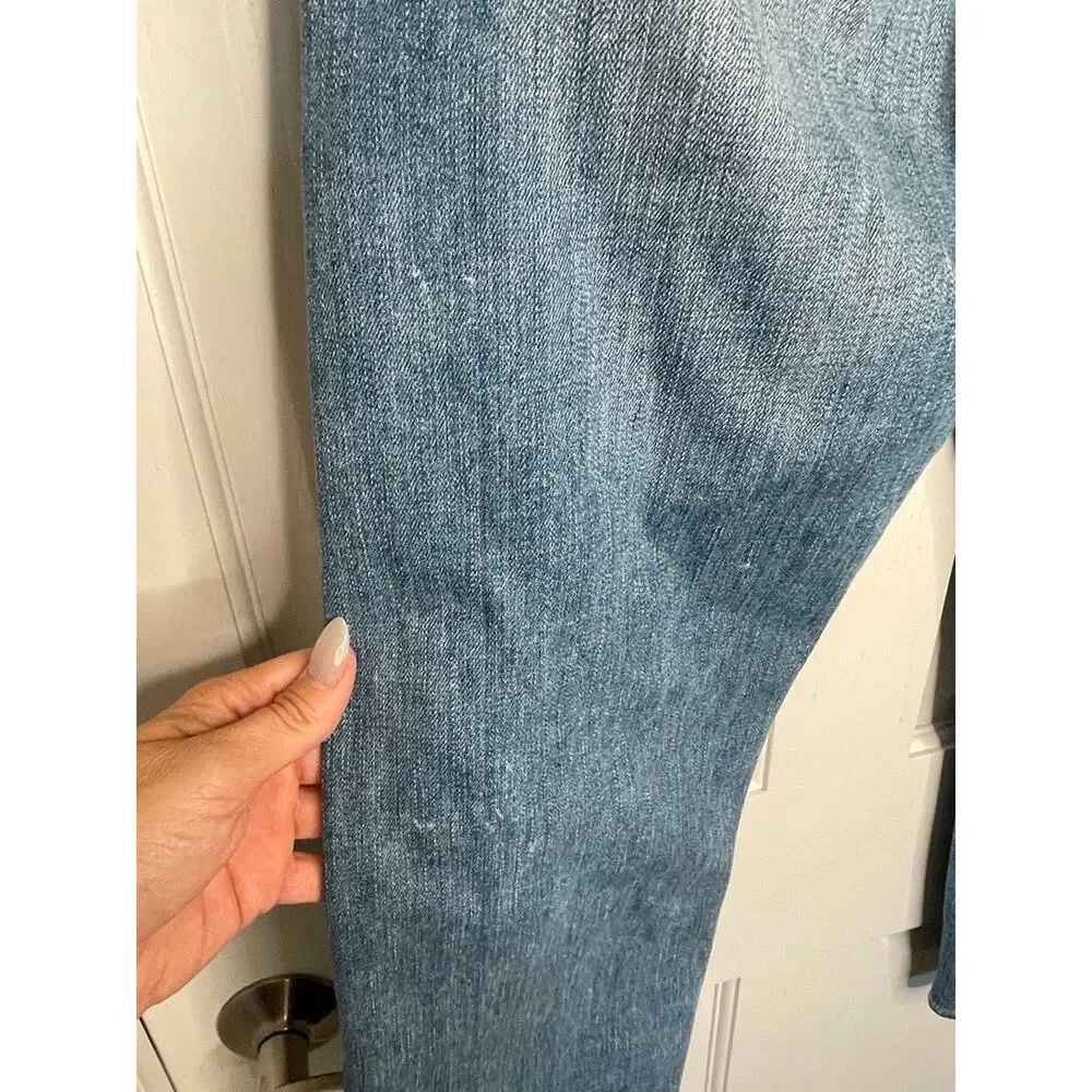 AG Adriano Goldschmied Women’s 29R Tomboy Crop Jeans Relaxed Straight Distressed